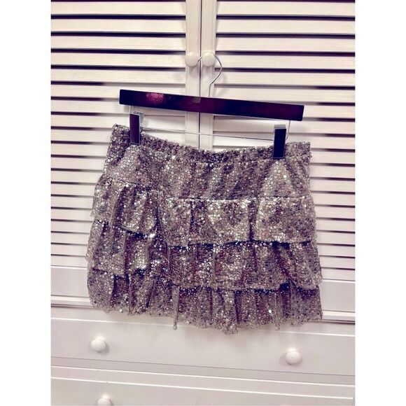 Express sequin tiered skirt - Picture 1 of 12
